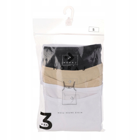 Zestaw 3 szt. Podkoszulek Gładkich Damskich Tank Top na Ramiączkach MORAJ 