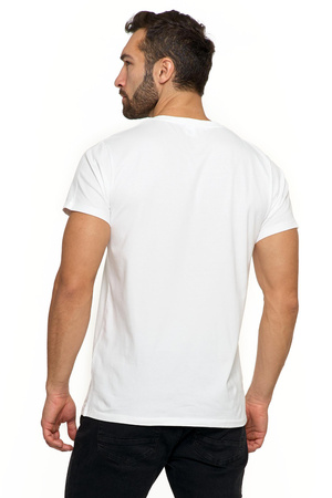 T-Shirt Męski Koszulka Krótki Rękaw Biała PREMIUM Bawełna czesana MORAJ 