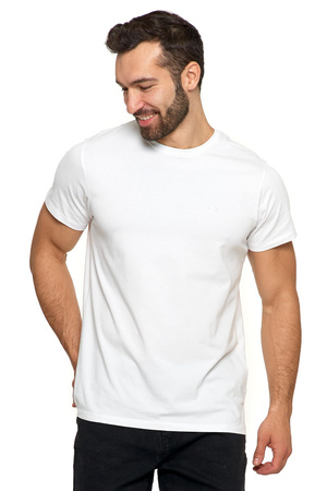 T-Shirt Męski Koszulka Krótki Rękaw Biała PREMIUM Bawełna czesana MORAJ 