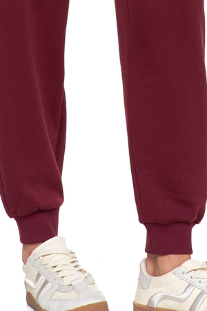 DRES DAMSKI SPODNIE KLASYCZNE WYSOKI STAN OCIEPLANA BLUZA Z HAFTEM MORAJ 