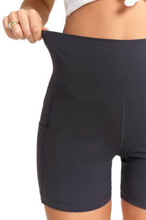 Legginsy Kolarki Szorty Damskie Sportowe Wysoki Stan Kieszenie MORAJ