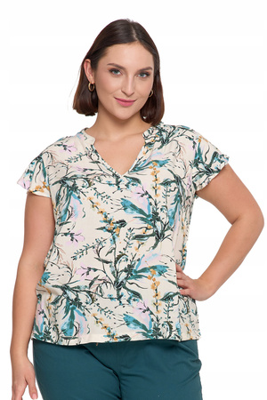 ELEGANCKA BLUZKA DAMSKA Z KRÓKIM RĘKAWEM KOLOROWA ZWIEWNA LEKKA MORAJ 