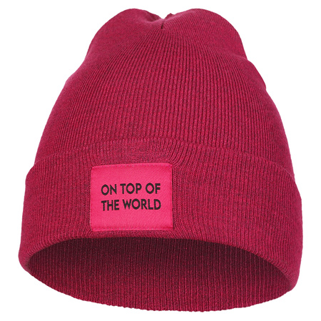 CZAPKA DAMSKA ZIMOWA PRĄŻKOWANA BEANIE NA CHŁODNE DNI MODNA NASZYWKA MORAJ