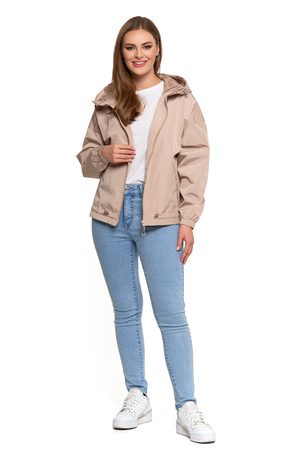 KURTKA DAMSKA PRZEJŚCIOWA Z KAPTUREM LEKKA NA JESIEŃ WYGODNA GŁADKA MORAJ