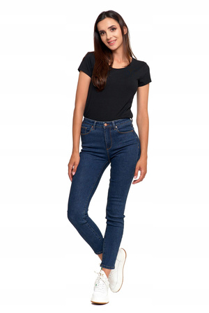 Spodnie Jeansowe Damskie Jeansy Skinny Wysoki Stan Wygodne MORAJ