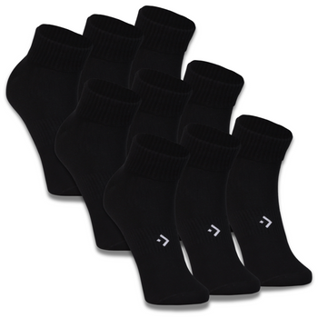 Skarpetki 3/4 Męskie Czarne Za Kostkę Klasyczne Gładkie 9 PAK MORAJ