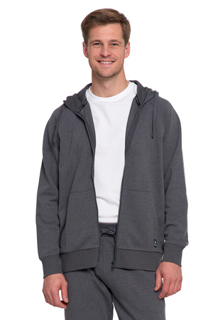 BLUZA MĘSKA KLASYCZNA ROZPINANA GŁADKA Z KAPTUREM WYGODNA MORAJ