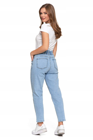 Spodnie Jeansowe Damskie Mom Fit Wysoki Stan Luźne Modne Jeansy MORAJ 