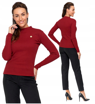 Prążkowana bluzka damska ze stójką MORAJ