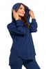Elegancka BLUZA DAMSKA Oversize z Kapturem Stylowa Dekolt Serek MORAJ