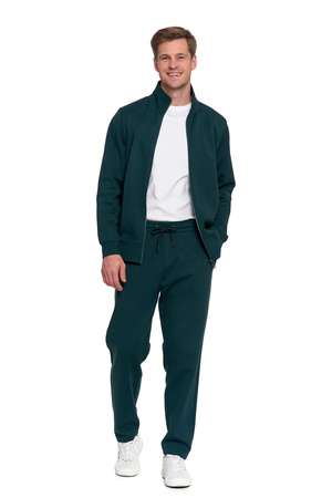 BLUZA MĘSKA DRESOWA ZE STÓJKĄ ZAPINANA NA ZAMEK GŁADKA ELEGANCKA MORAJ