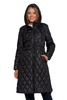 KURTKA DAMSKA DŁUGA PŁASZCZ Z KAPTUREM PIKOWANY NA JESIEŃ MODNY MORAJ