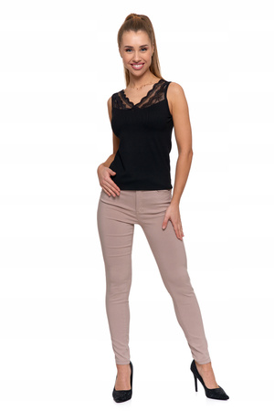 Elegancki TOP DAMSKI Koronkowy Dekolt Bluzka na Ramiączkach MORAJ