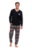 PIŻAMA MĘSKA DWUCZĘŚCIOWA DŁUGI RĘKAW I SPODNIE WYGODNA STYLOWA MORAJ