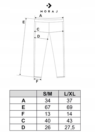 Legginsy Damskie 3/4 Lampas Wysoki Stan Kryjące Czarne Miękkie MORAJ 