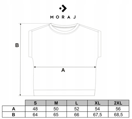 Bluzka Damska Oversize T-Shirt Kimonowe Rękawy Luźna Koszulka MORAJ 