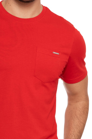 T-Shirt Męski Gładki Klasyczny Bawełniany Krótki Rękaw Kieszonka MORAJ 
