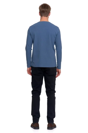 KOSZULKA MĘSKA Z DŁUGIM RĘKAWEM LONGSLEEVE WAFLOWANY BAWEŁNA MORAJ
