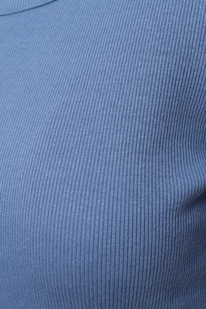 Bluzka Damska Prążkowana Modna Okrągły Dekolt Długi Rękaw Prążek MORAJ