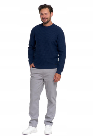 Elegancki SWETER MĘSKI Klasyczny z teksturą Modny Bawełniany MORAJ