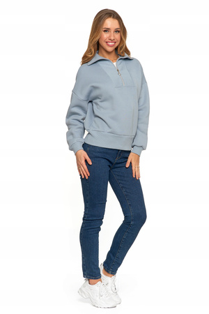 Elegancka Bluza Damska Dresowa ze stójką i zamkiem Ocieplana MORAJ 