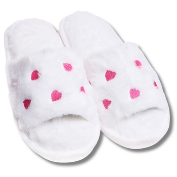 KAPCIE DAMSKIE W SERDUSZKA BAMBOSZE PAPCIE DOMOWE KLAPKI MORAJ