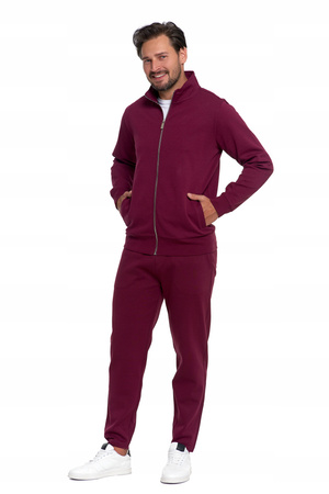 BLUZA MĘSKA Dresowa Rozpinana ze Stójką Gładka z Kieszeniami MORAJ 