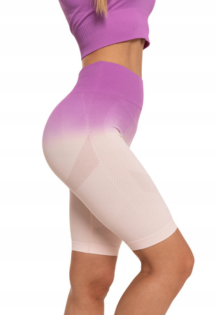 Krótkie LEGGINSY DAMSKIE Kolarki Bezszwowe Push-Up Wysoki Stan MORAJ 