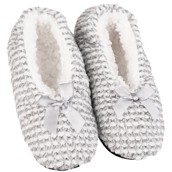 KAPCIE DAMSKIE BAMBOSZE MIĘKKA PODESZWA PAPCIE Z ABS KOKARDKI MORAJ