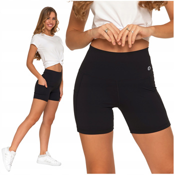 Legginsy Kolarki Szorty Damskie Sportowe Wysoki Stan Kieszenie MORAJ