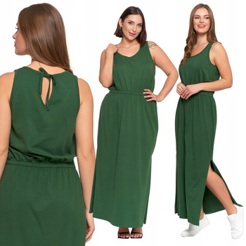 Elegancka SUKIENKA DAMSKA MAXI z Rozcięciem Długa Suknia na Lato MORAJ