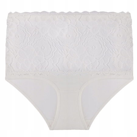 MAJTKI DAMSKIE z Koronką Wysoki Stan Maxi Bikini Bawełniane 3-PAK MORAJ 