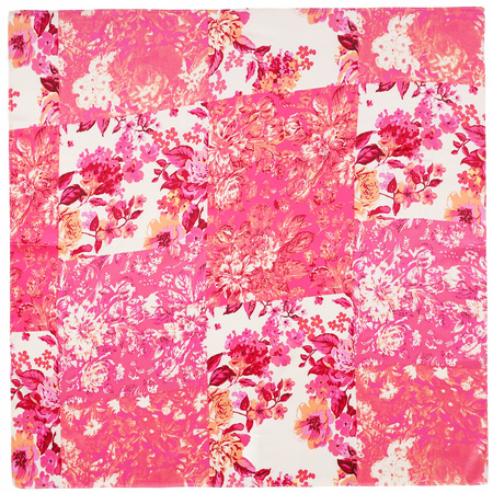 Apaszka Damska MORAJ Elegancka Modna Delikatny Szalik Szal Kwiaty Różowa