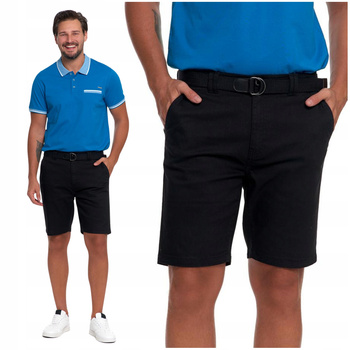 Szorty Męskie Krótkie Spodenki na Lato z Paskiem Eleganckie Modne MORAJ