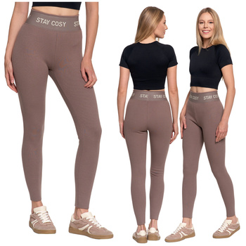 LEGGINSY DAMSKIE OCIEPLANE CIEPŁE GETRY WYSOKI STAN ELASTYCZNE MORAJ