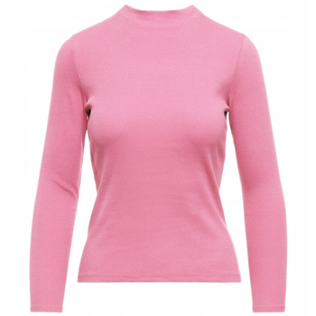 Prążkowana BLUZKA DAMSKA Ze Stójką Bawełniana na Długi Rękaw MORAJ