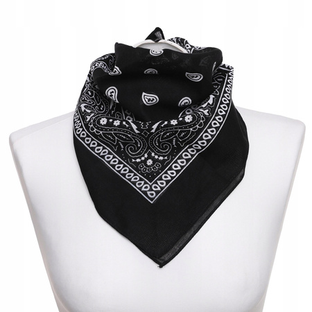 Czarna Bandana Chusta Bandanka Klasyczna Ponadczasowa Apaszka Chustka MORAJ