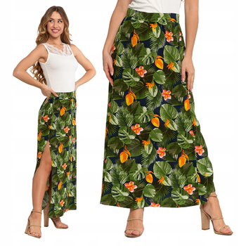 Spódnica Maxi z Rozcięciem Damska Długa Spódniczka Zwiewna Modna MORAJ