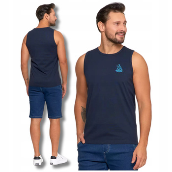 TANK-TOP Męski Koszulka Bez Rękawów Bokserka z Małym Nadrukiem MORAJ