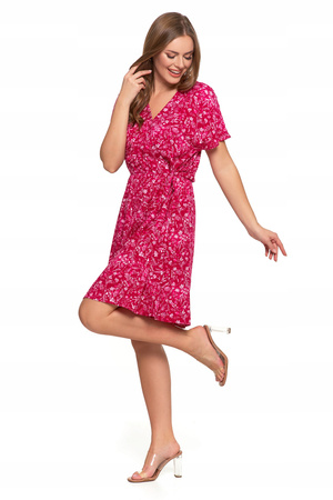 SUKIENKA DAMSKA MINI Zwiewna Kopertowy Dekolt Wiązana Elegancka MORAJ 