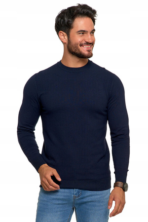 Sweter Męski Elegancki Modny Okrągły Dekolt Klasyczny Wiskoza MORAJ 