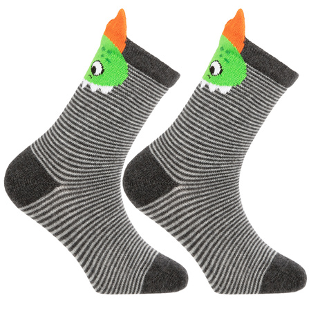 SKARPETY DZIECIĘCE MORAJ SKARPETKI KOLOROWE POTWORKI W PASKI 3-PAR