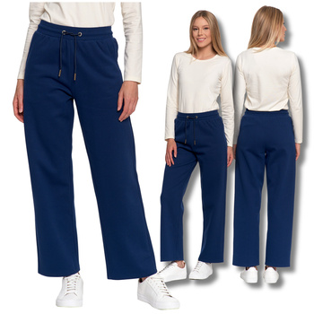 OCIEPLANE SPODNIE DRESOWE DAMSKIE PROSTA NOGAWKA WYSOKI STAN MORAJ