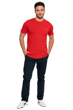 T-Shirt Męski Gładki Klasyczny Bawełniany Krótki Rękaw Kieszonka MORAJ 