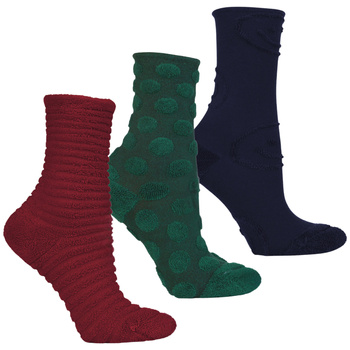 CIEPŁE SKARPETKI DAMSKIE SKARPETY FROTTE TŁOCZONE WZORY MORAJ 3-PAR