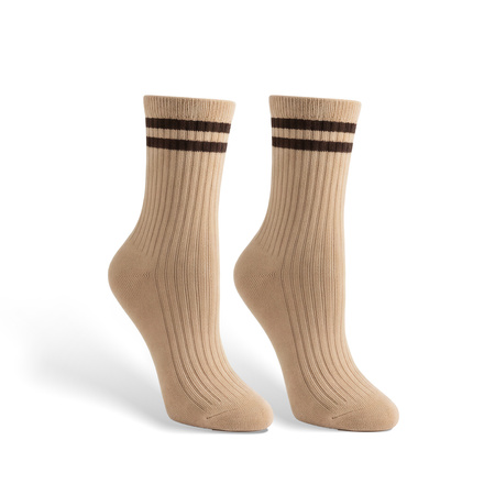 WYSOKIE SKARPETY DAMSKIE MORAJ SKARPETKI DŁUGIE W PRĄŻKI PASKI 5-PAR