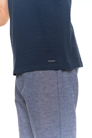 T-SHIRT MĘSKI MORAJ KOSZULKA KRÓTKI RĘKAW PROSTA ROZPINANY DEKOLT MODNA