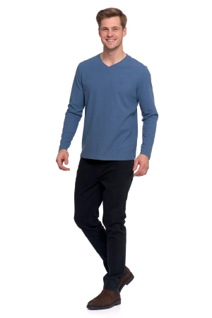KOSZULKA MĘSKA Z DŁUGIM RĘKAWEM LONGSLEEVE WAFLOWANY BAWEŁNA MORAJ