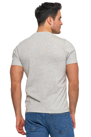 T-Shirt Koszulka Klasyczna Męska Bawełniana Krótki Rękaw Szara MORAJ 