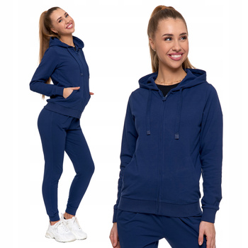 Rozpinana BLUZA DAMSKA Gładka Dresowa z Kapturem Klasyczna Wygodna MORAJ